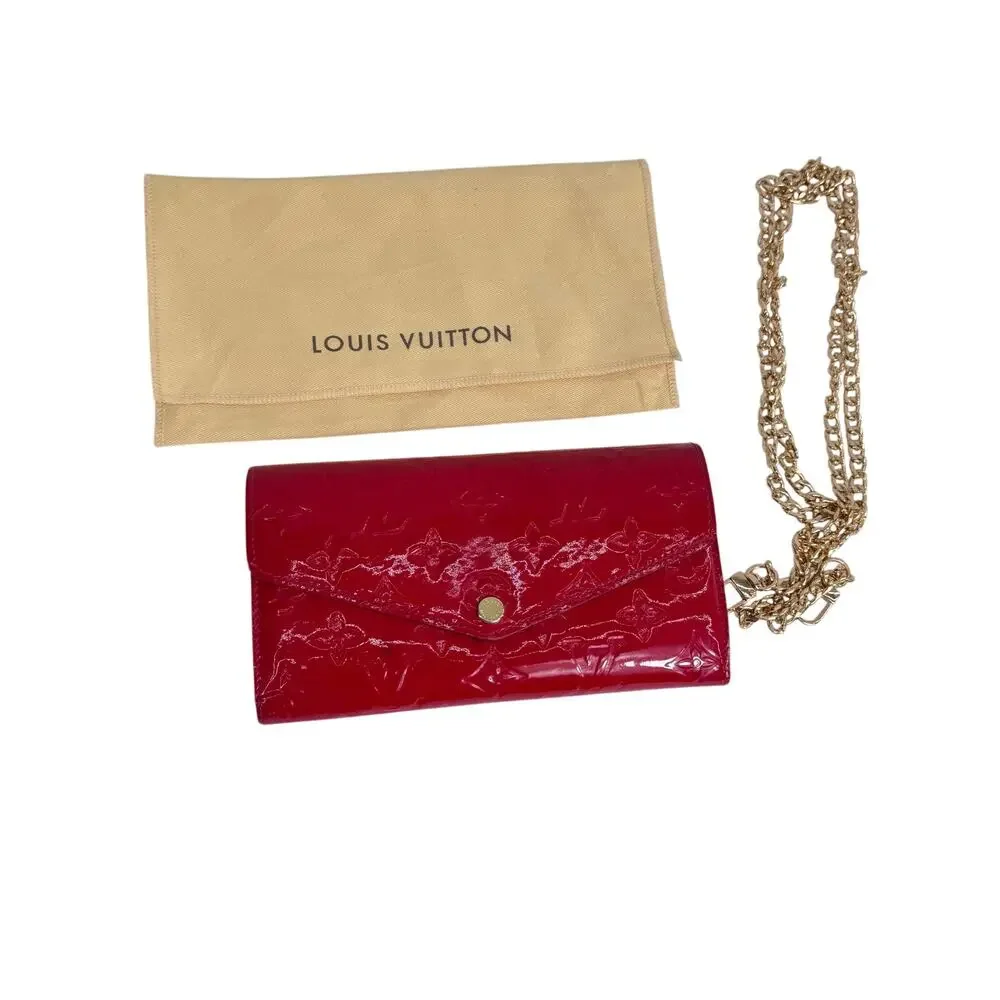 Louis Vuitton Cerise Monogram Vernis Sarah NM3 Wallet Apple red